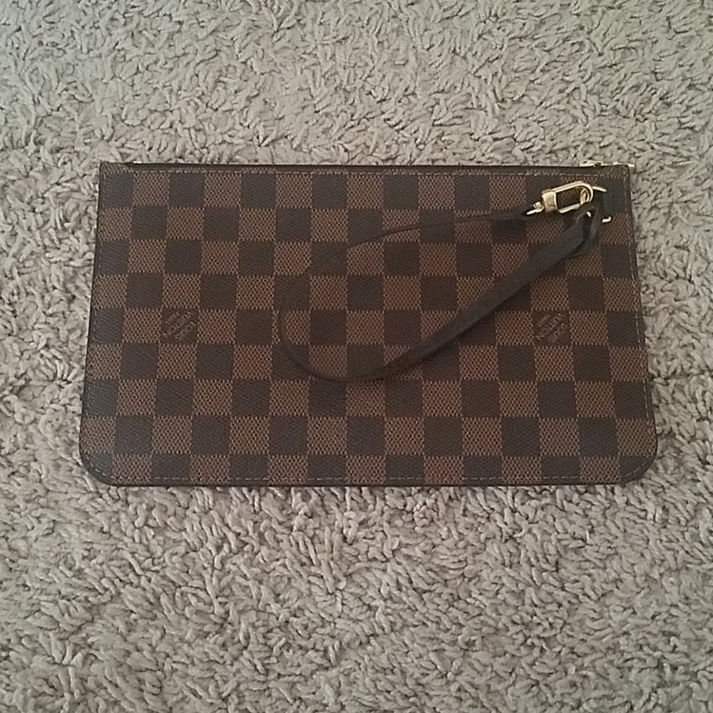 Louis Vuitton Brown Damier Ebene Wristlet Clutch